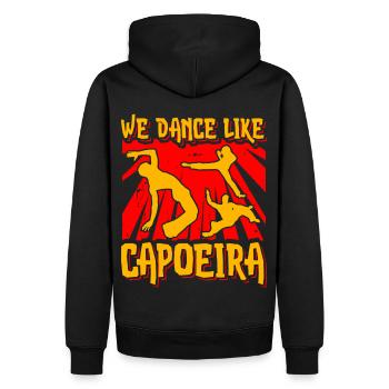 Wir tanzen wie Capoeira - Männer Premium Bio Hoodie - Schwarz - Hinten - Nico (187cm)