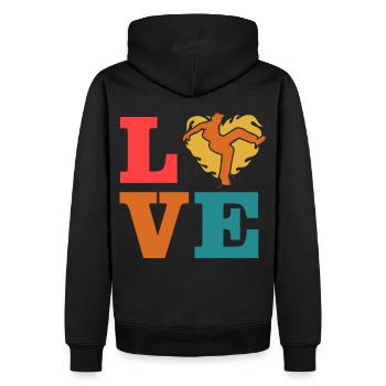 Capoeira Liebe - Männer Premium Bio Hoodie - Schwarz - Hinten - Nico (187cm)