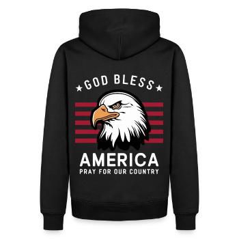 Que Dieu bénisse l’Amérique - Priez pour notre pays États-Unis - Sweat à capuche Premium bio Homme - noir - Dos - Nico (187cm)