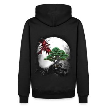 Dragon Dragon Fable Medieval Fairy Tale Myth - Men’s Premium Organic Hoodie - black - Back - Nico (187cm)