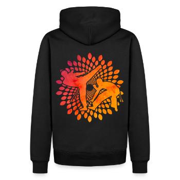 Capoeira - Sweat à capuche Premium bio Homme - noir - Dos - Nico (187cm)
