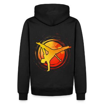 Capoeira - Sweat à capuche Premium bio Homme - noir - Dos - Nico (187cm)