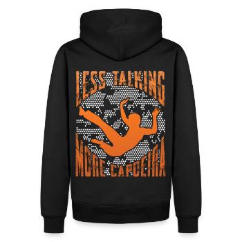 Moins de paroles, plus de Capoeira - Sweat à capuche Premium bio Homme - noir - Dos - Nico (187cm)
