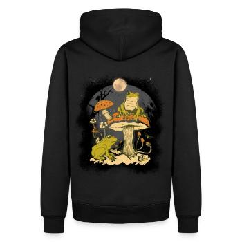 Grenouille Grenouilles Amphibiens Champignons Nature - Sweat à capuche Premium bio Homme - noir - Dos - Nico (187cm)