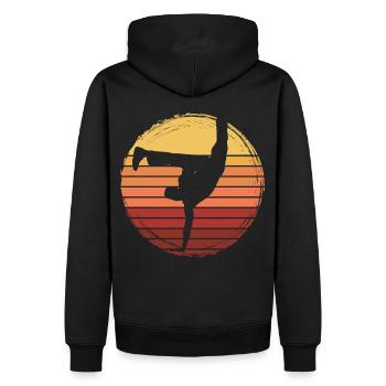 Capoeira - Sweat à capuche Premium bio Homme - noir - Dos - Nico (187cm)