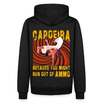 Capoeira because you might run out of ammo - Men’s Premium Organic Hoodie - black - Back - Nico (187cm)