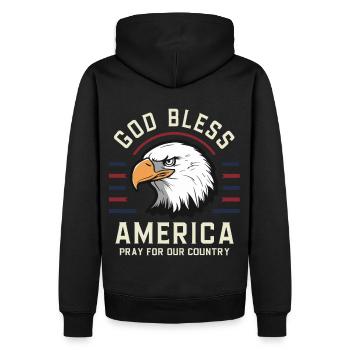 God Bless America USA 4th July Independence Day - Männer Premium Bio Hoodie - Schwarz - Hinten - Nico (187cm)