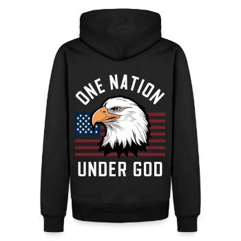 Amérique États-Unis Dire Une Nation sous Dieu 4 juillet - Sweat à capuche Premium bio Homme - noir - Dos - Nico (187cm)