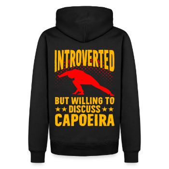 Introverti mais prêt à discuter de Capoeira - Sweat à capuche Premium bio Homme - noir - Dos - Nico (187cm)