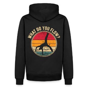 Was fliegst du? - Männer Premium Bio Hoodie - Schwarz - Hinten - Nico (187cm)