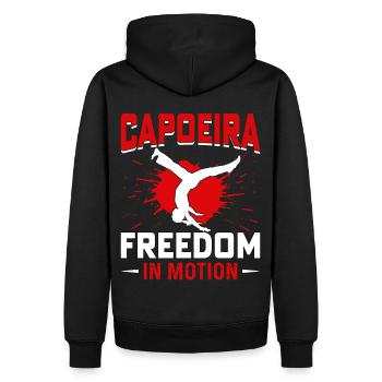 La liberté de la capoeira en mouvement - Sweat à capuche Premium bio Homme - noir - Dos - Nico (187cm)