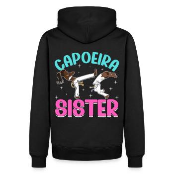 Sœur Capoeira - Sweat à capuche Premium bio Homme - noir - Dos - Nico (187cm)