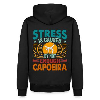 Le stress est causé par un manque de capoeira - Sweat à capuche Premium bio Homme - noir - Dos - Nico (187cm)