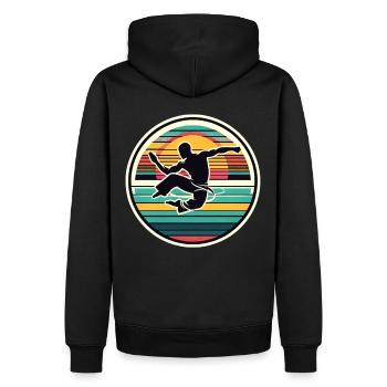 Capoeira - Sweat à capuche Premium bio Homme - noir - Dos - Nico (187cm)