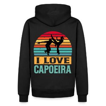 Ich liebe Capoeira - Männer Premium Bio Hoodie - Schwarz - Hinten - Nico (187cm)