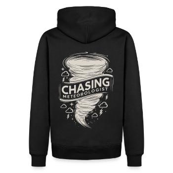 Tornade Twister Chasseur Météorologue - Sweat à capuche Premium bio Homme - noir - Dos - Nico (187cm)
