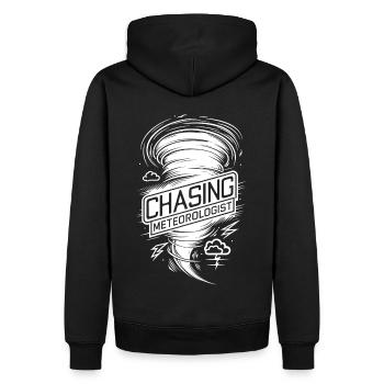 Tornade Twister Chasseur Météorologue - Sweat à capuche Premium bio Homme - noir - Dos - Nico (187cm)