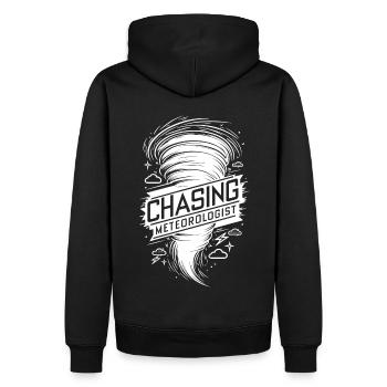 Tornade Twister Chasseur Météorologue - Sweat à capuche Premium bio Homme - noir - Dos - Nico (187cm)