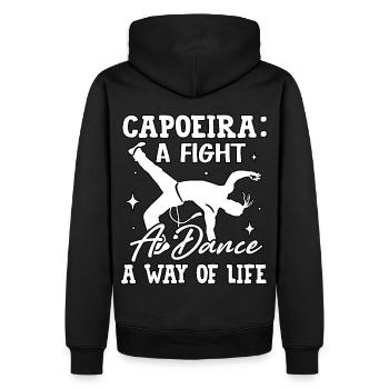La capoeira, un combat, une danse, un art de vivre - Sweat à capuche Premium bio Homme - noir - Dos - Nico (187cm)