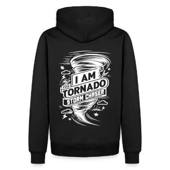 Je suis l’amoureux des ouragans Tornado Twister - Sweat à capuche Premium bio Homme - noir - Dos - Nico (187cm)