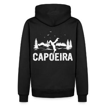 Capoeira - Sweat à capuche Premium bio Homme - noir - Dos - Nico (187cm)