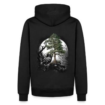 Corbeau de la forêt Corbeau Corbeau Corbeau Corbeau Habitant de la forêt Sombre - Sweat à capuche Premium bio Homme - noir - Dos - Nico (187cm)