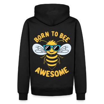 Lustige Biene Spruch Born to Bee Awesome - Männer Premium Bio Hoodie - Schwarz - Hinten - Nico (187cm)