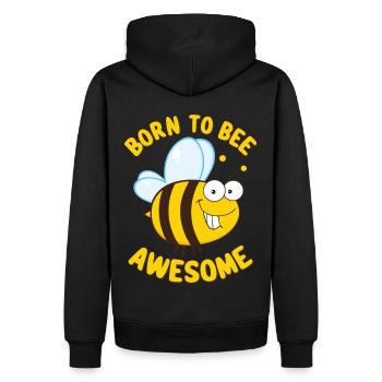 Lustige Biene Spruch Born to Bee Awesome - Männer Premium Bio Hoodie - Schwarz - Hinten - Nico (187cm)