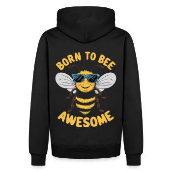 Lustige Biene Spruch Born to Bee Awesome - Männer Premium Bio Hoodie - Schwarz - Hinten - Nico (187cm)