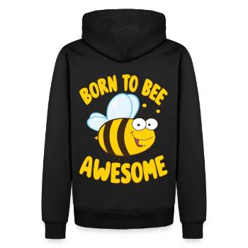 Lustige Biene Spruch Born to Bee Awesome - Männer Premium Bio Hoodie - Schwarz - Hinten - Nico (187cm)