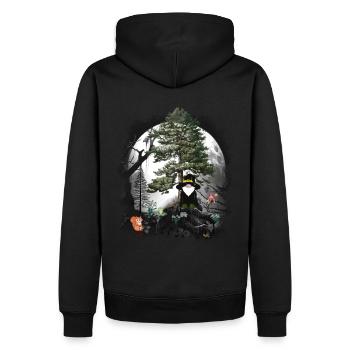 Conte de fées de la forêt personnage de conte de fées nains gnomes gnome sorcier - Sweat à capuche Premium bio Homme - noir - Dos - Nico (187cm)