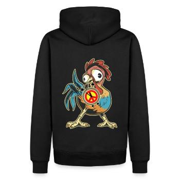 Poulet Coq Paix Réveil Paix Paix Paix Mondiale - Sweat à capuche Premium bio Homme - noir - Dos - Nico (187cm)