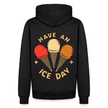 Eis Eiscreme Liebhaber Eistüten - Männer Premium Bio Hoodie - Schwarz - Hinten - Nico (187cm)
