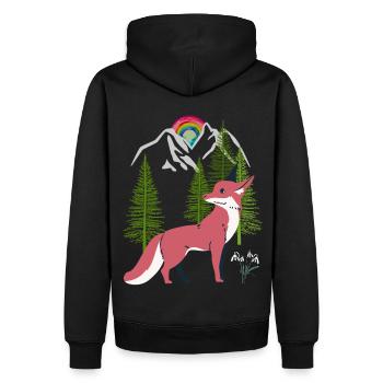Fuchs Füchse Natur Märchen - Männer Premium Bio Hoodie - Schwarz - Hinten - Nico (187cm)