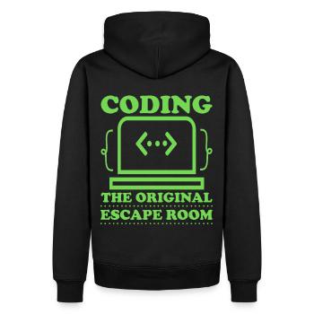 Programmierer Informatiker Computer Nerd Geschenk - Männer Premium Bio Hoodie - Schwarz - Hinten - Nico (187cm)