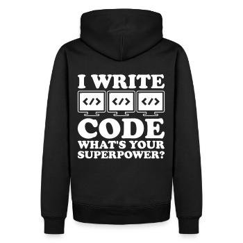 Programmierer Informatiker Computer Nerd Geschenk - Männer Premium Bio Hoodie - Schwarz - Hinten - Nico (187cm)