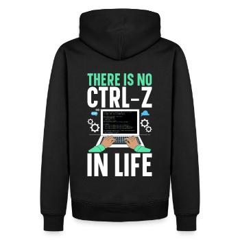 Programmierer Informatiker Computer Nerd Geschenk - Männer Premium Bio Hoodie - Schwarz - Hinten - Nico (187cm)