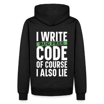 Programmierer Informatiker Computer Nerd Geschenk - Männer Premium Bio Hoodie - Schwarz - Hinten - Nico (187cm)