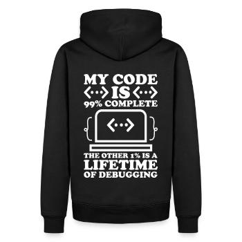 Programmierer Informatiker Computer Nerd Geschenk - Männer Premium Bio Hoodie - Schwarz - Hinten - Nico (187cm)