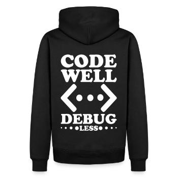 Programmierer Informatiker Computer Nerd Geschenk - Männer Premium Bio Hoodie - Schwarz - Hinten - Nico (187cm)