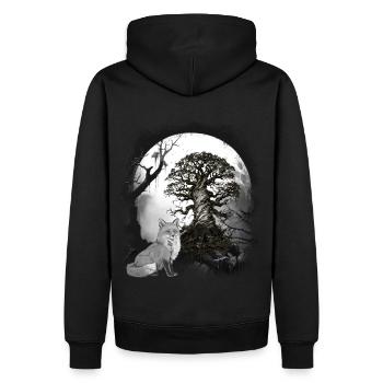 Halloween Wald Fuchs Füchse Märchen Märchenfigur - Männer Premium Bio Hoodie - Schwarz - Hinten - Nico (187cm)