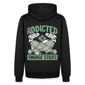 Smudging Smudge Spiritual Healing Incense - Men’s Premium Organic Hoodie - black - Back - Nico (187cm)