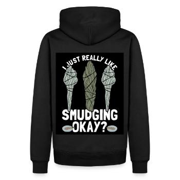 Smudging Smudge Spiritual Healing Incense - Men’s Premium Organic Hoodie - black - Back - Nico (187cm)