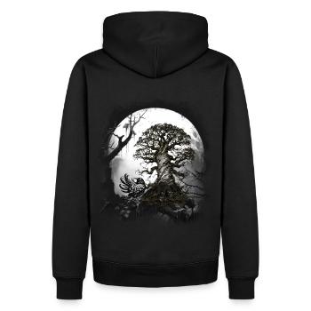 Halloween Corbeau Corbeau Forêt Créature Forêt Occulte - Sweat à capuche Premium bio Homme - noir - Dos - Nico (187cm)