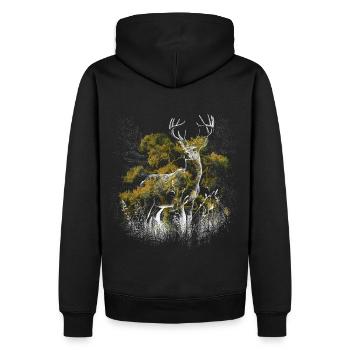 Bois de chevreuil Chevreuil naturel Chevreuil sauvage - Sweat à capuche Premium bio Homme - noir - Dos - Nico (187cm)