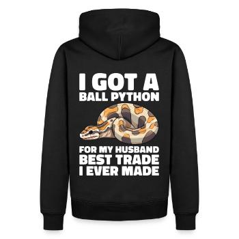 Banana Ball Python Herpetologist Coral Ball - Männer Premium Bio Hoodie - Schwarz - Hinten - Nico (187cm)