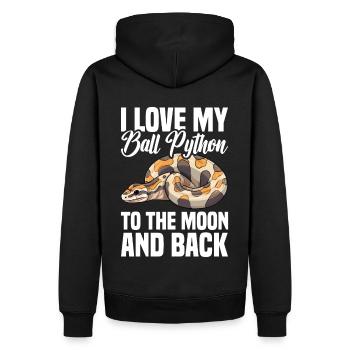 Banana Ball Python Herpetologist Coral Ball - Männer Premium Bio Hoodie - Schwarz - Hinten - Nico (187cm)
