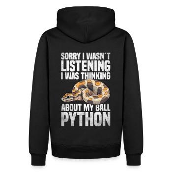 Banana Ball Python Herpetologist Coral Ball - Männer Premium Bio Hoodie - Schwarz - Hinten - Nico (187cm)