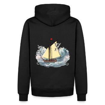 Schiff Schiffe Segelschiff Segler Yolle Käpten See - Männer Premium Bio Hoodie - Schwarz - Hinten - Nico (187cm)