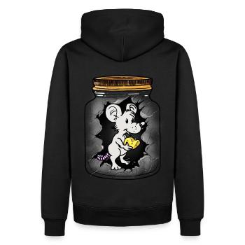 Message dans une bouteille fromage souris souris rat salutation anniversaire - Sweat à capuche Premium bio Homme - noir - Dos - Nico (187cm)